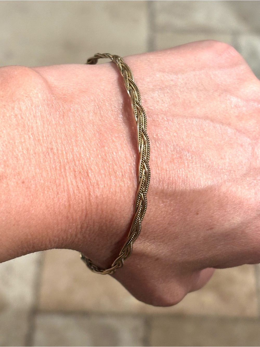 Vintage gold filled Braided bangle- Women